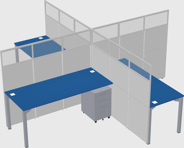 Quad office cubicles