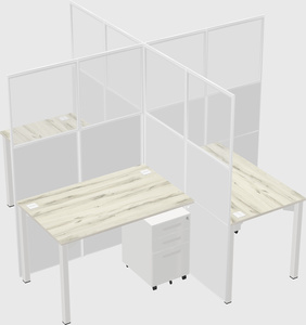 Quad office cubicles