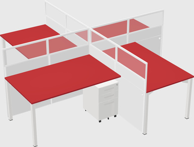 Quad office cubicles