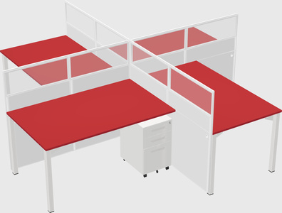 Quad office cubicles