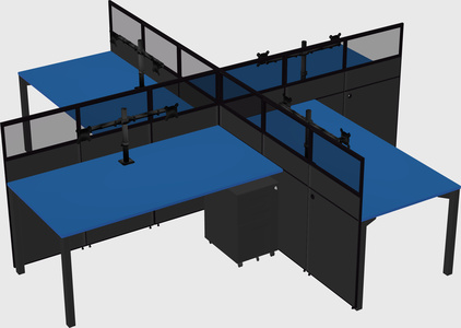 Quad office cubicles