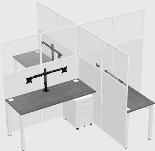 Quad office cubicles