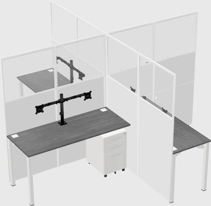 Quad office cubicles