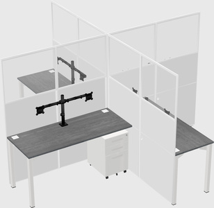 Quad office cubicles
