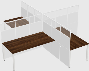 Bureaux à quatre cabines