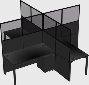 Quad office cubicles
