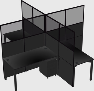 Quad office cubicles