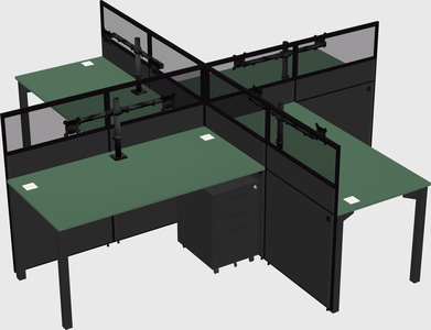 Quad office cubicles