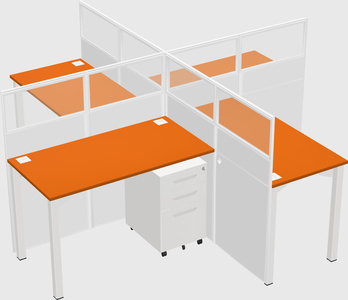 Quad office cubicles