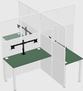 Quad office cubicles