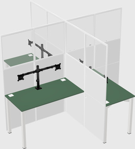 Quad office cubicles