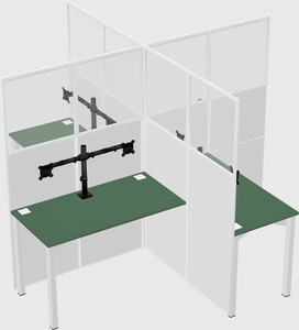Quad office cubicles