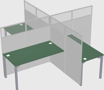 Quad office cubicles