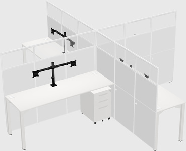 Quad office cubicles