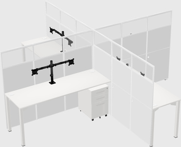 Quad office cubicles