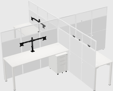 Quad office cubicles