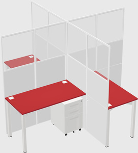 Quad office cubicles