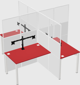 Quad office cubicles