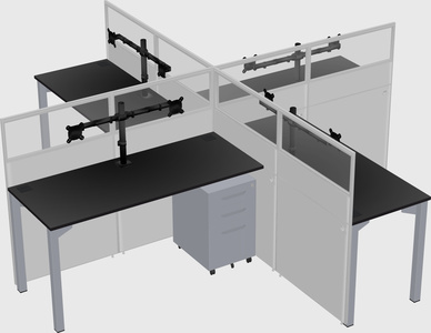 Quad office cubicles