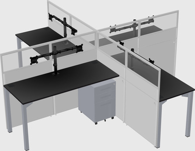 Quad office cubicles