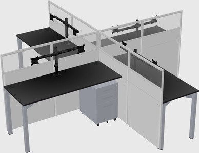 Quad office cubicles