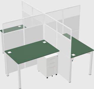 Quad office cubicles
