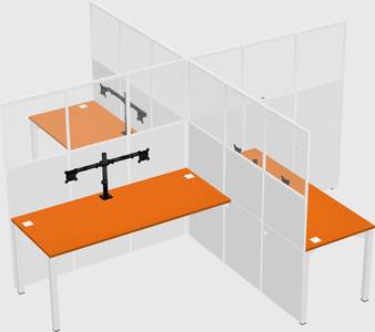 Quad office cubicles