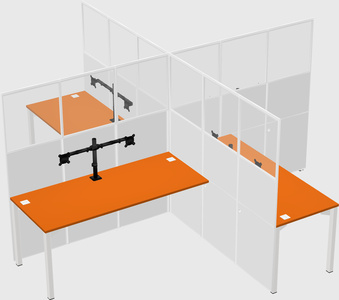 Quad office cubicles