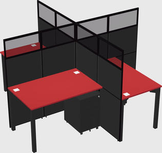 Quad office cubicles