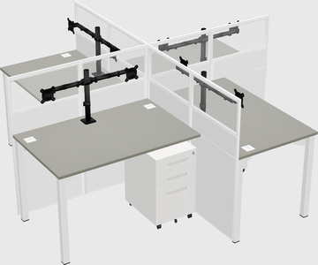 Quad office cubicles