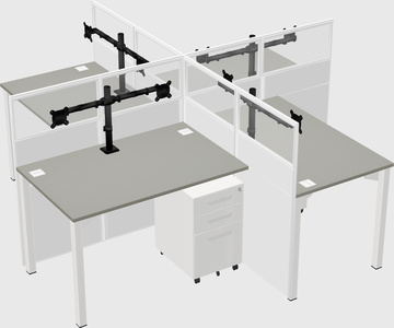 Quad office cubicles