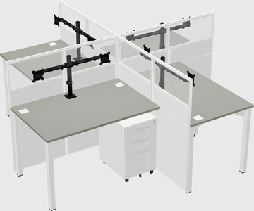 Quad office cubicles