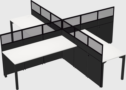 Quad office cubicles