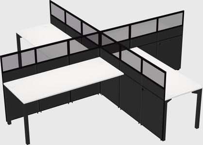Quad office cubicles