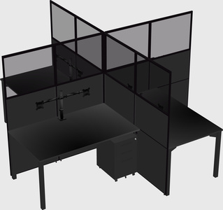 Quad office cubicles