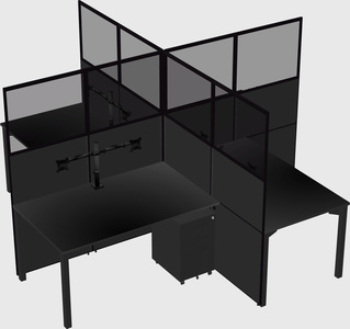Quad office cubicles