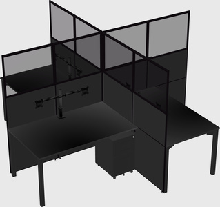 Quad office cubicles