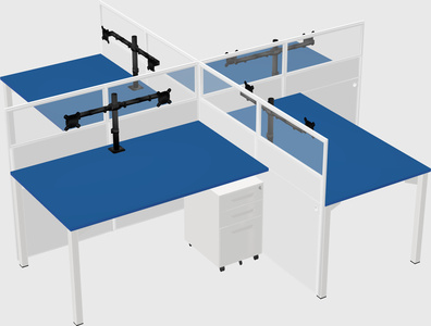 Quad office cubicles