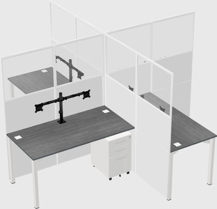Quad office cubicles