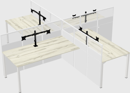 Quad office cubicles