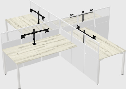 Quad office cubicles