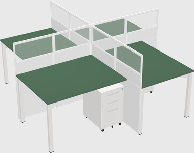 Bureaux à quatre cabines