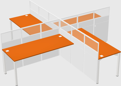Quad office cubicles