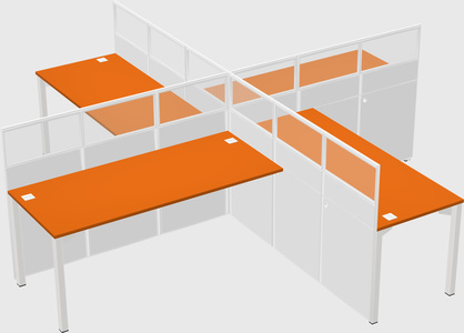 Quad office cubicles
