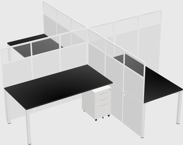 Quad office cubicles