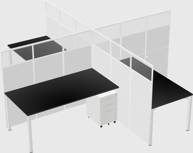 Quad office cubicles