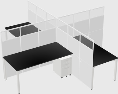 Quad office cubicles