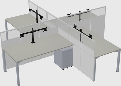 Quad office cubicles
