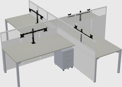 Quad office cubicles
