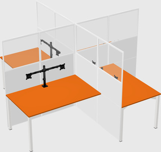 Quad office cubicles